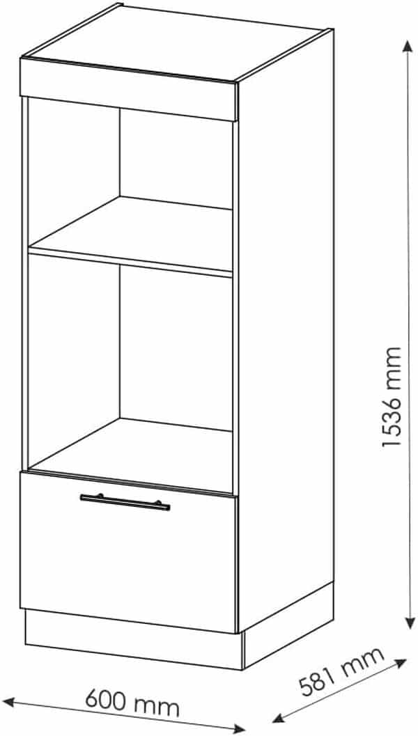 Vicco Armoire Micro-Ondes Fame-Line, Blanc Haute Brillance, 60cm Ouvert