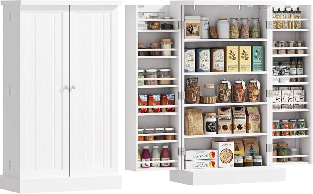 Test : armoire meuble de cuisine HOMCOM avec 5 étagères et 2 portes