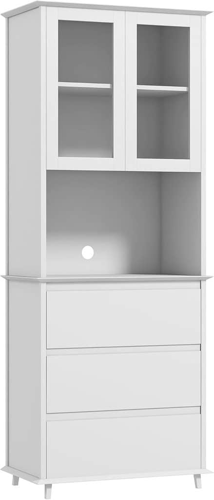 Test : buffet cuisine HOMCOM avec placard et tiroirs bois blanc