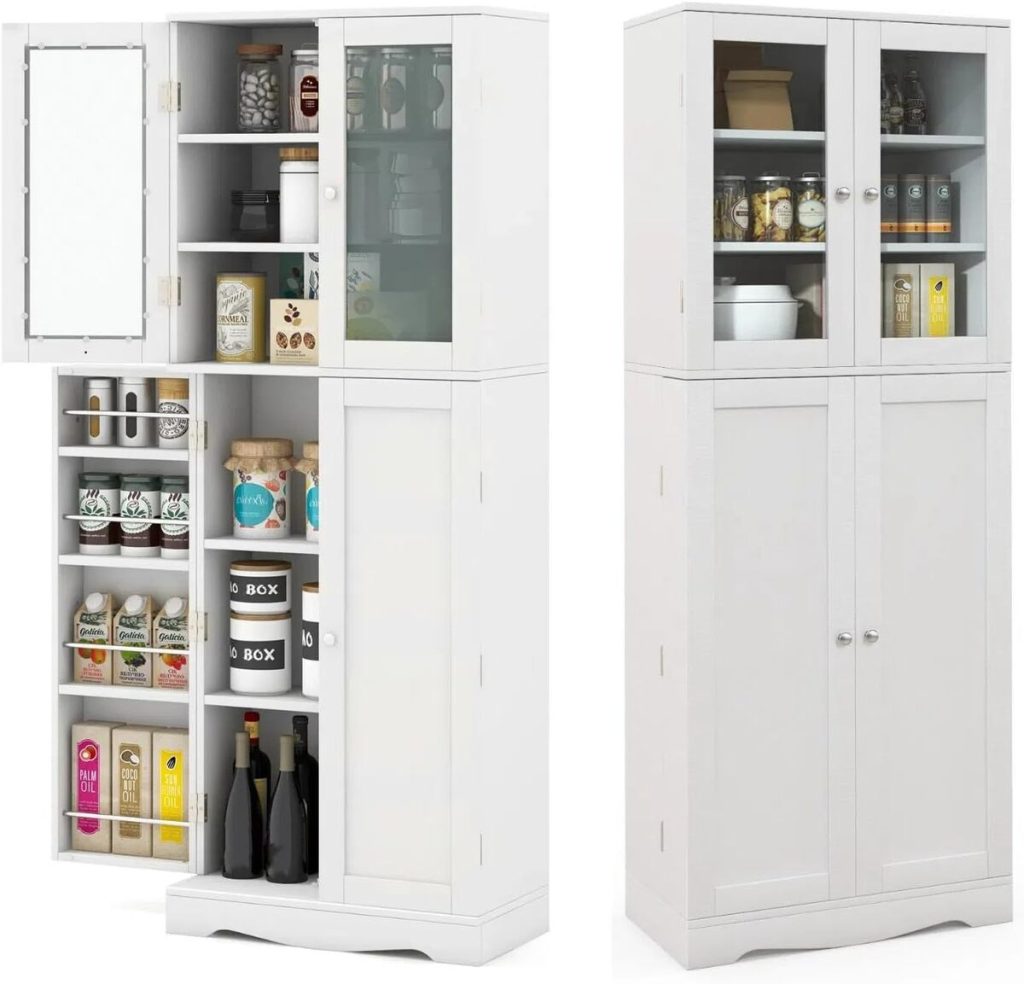 Test : buffet de cuisine KOMFOTTEU multi-rangement et armoire haute