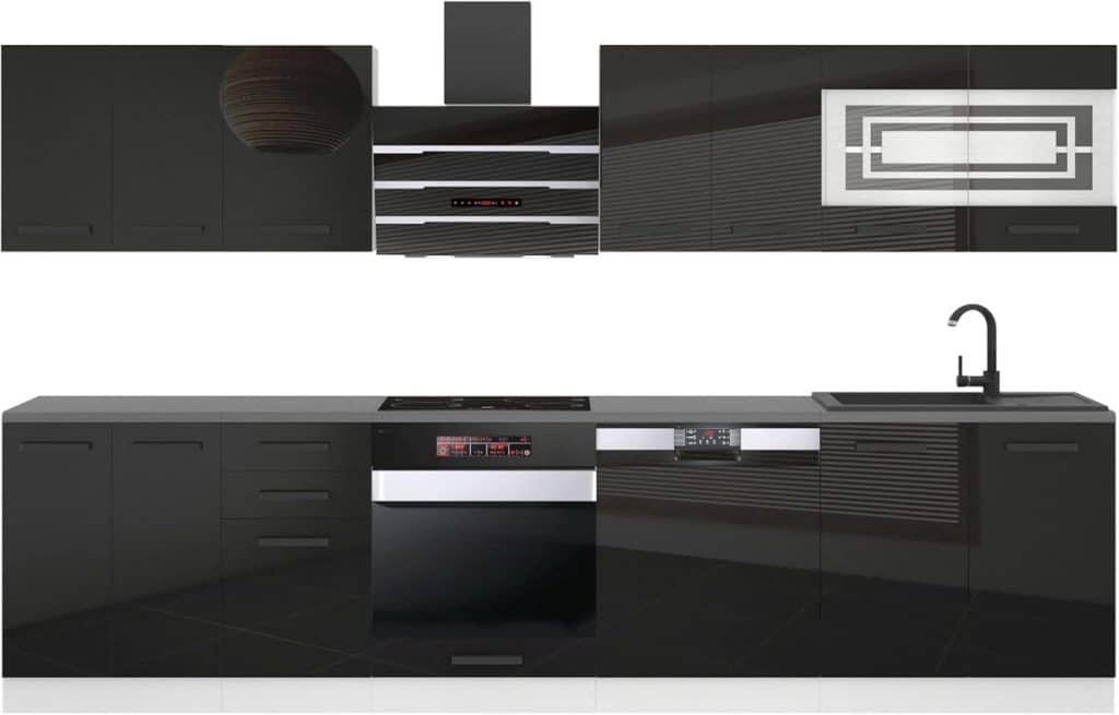 Test complet : cuisine équipée Belini - 300 cm noir brillant