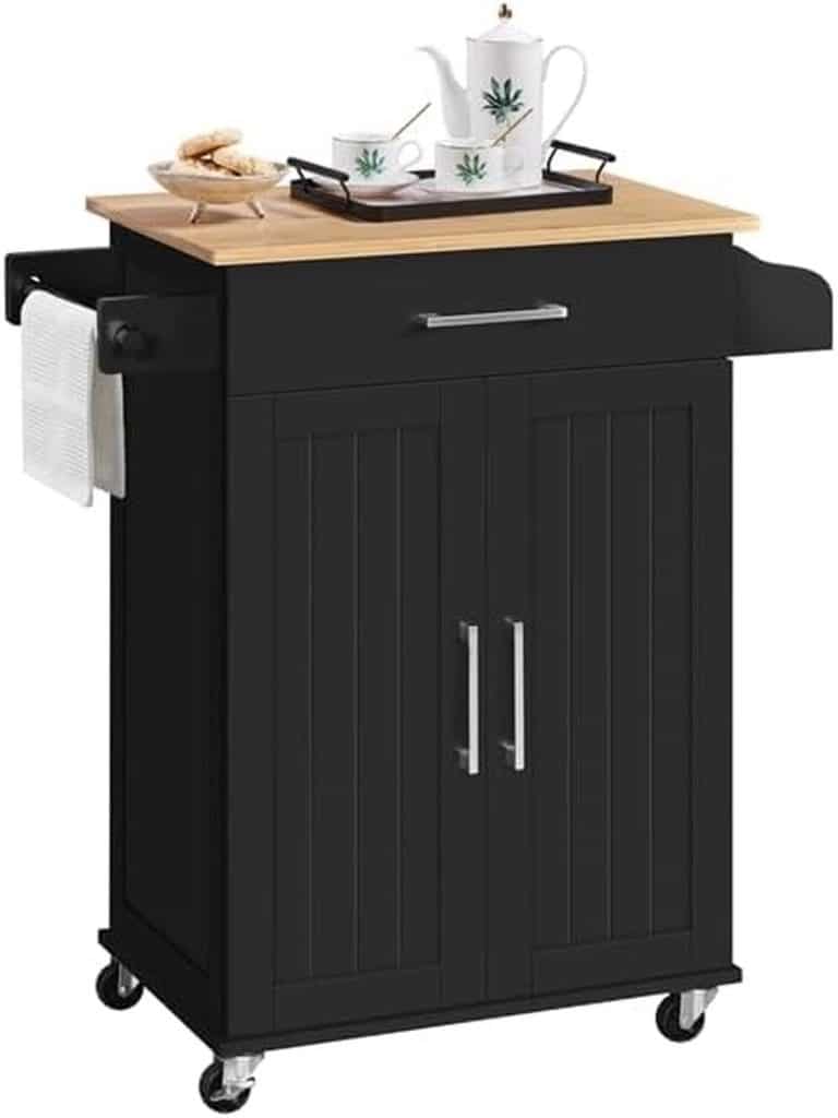 Test de la desserte cuisine à roulettes Yaheetech noire