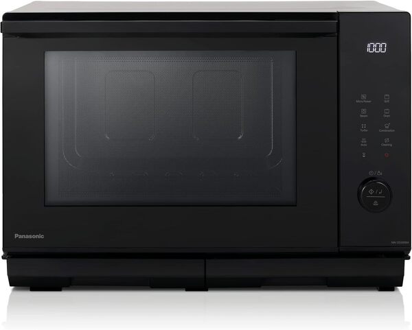 Panasonic NN-DS59NMETG Four à micro-Ondes Combiné 4-en-1 avec Gril, 27 Litres, 1000W, Cuisson à Deux niveaux, Capteur Genius, 32 Programmes Automatiques, Plateau Gril, Nettoyage Facile, Noir