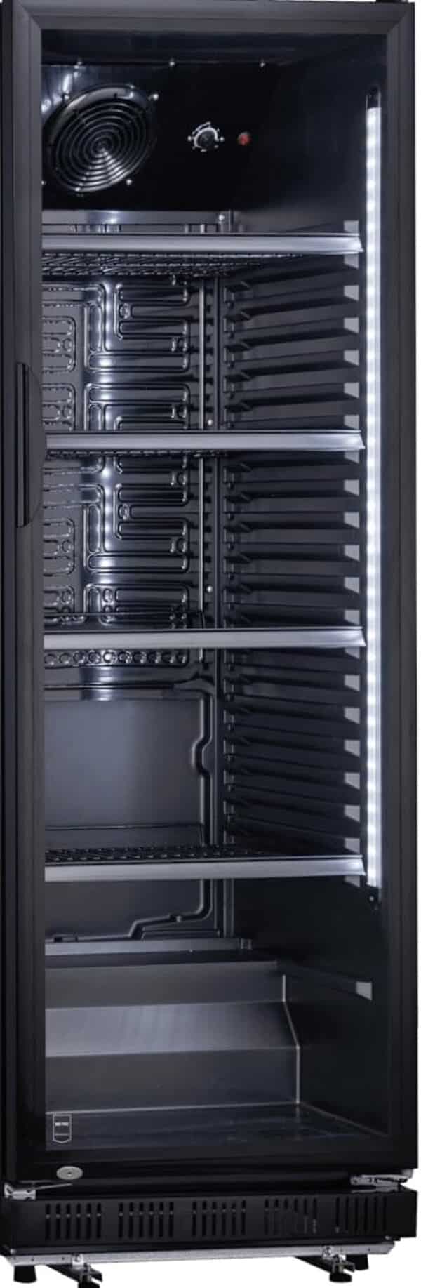 METRO Professional Réfrigérateur à Boissons GSC2360B, Acier/Verre, 62 x 63.6 x 175.3 cm, 347 L, avec Serrure, Noir [Classe énergétique D]