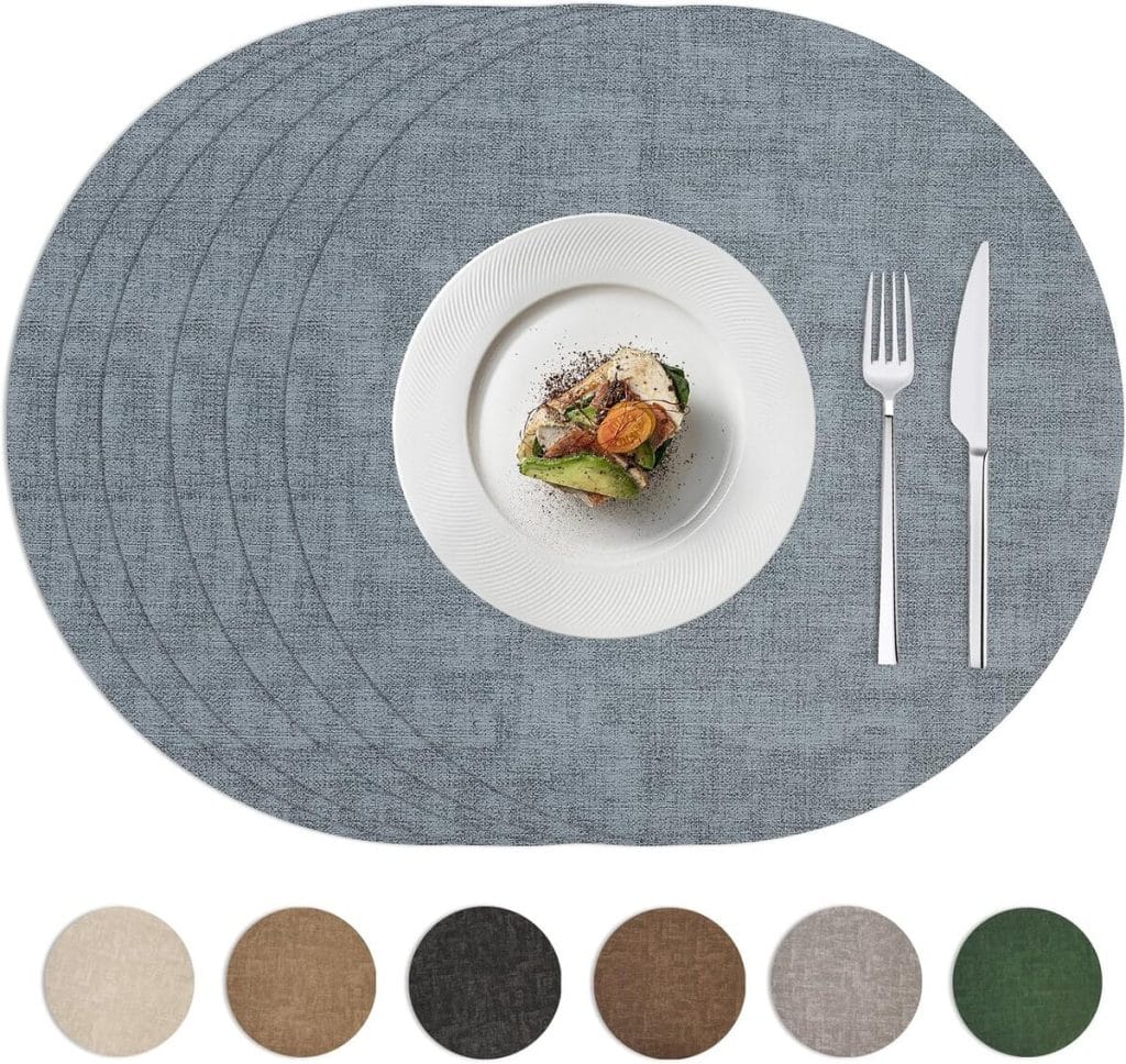 Avis sur les sets de table ronds en similicuir bleu