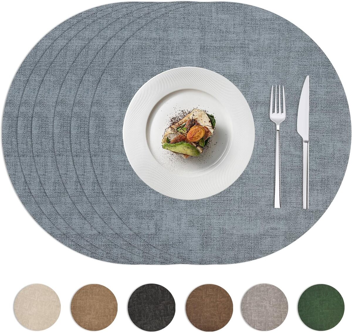 Avis sur les sets de table ronds en similicuir bleu