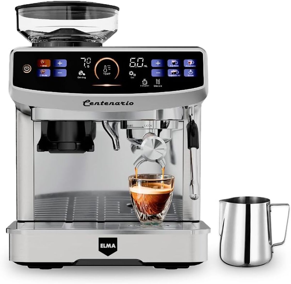 Test de la cafetière expresso Elma Centenario Barista : 15 réglages et pompe 20 bars