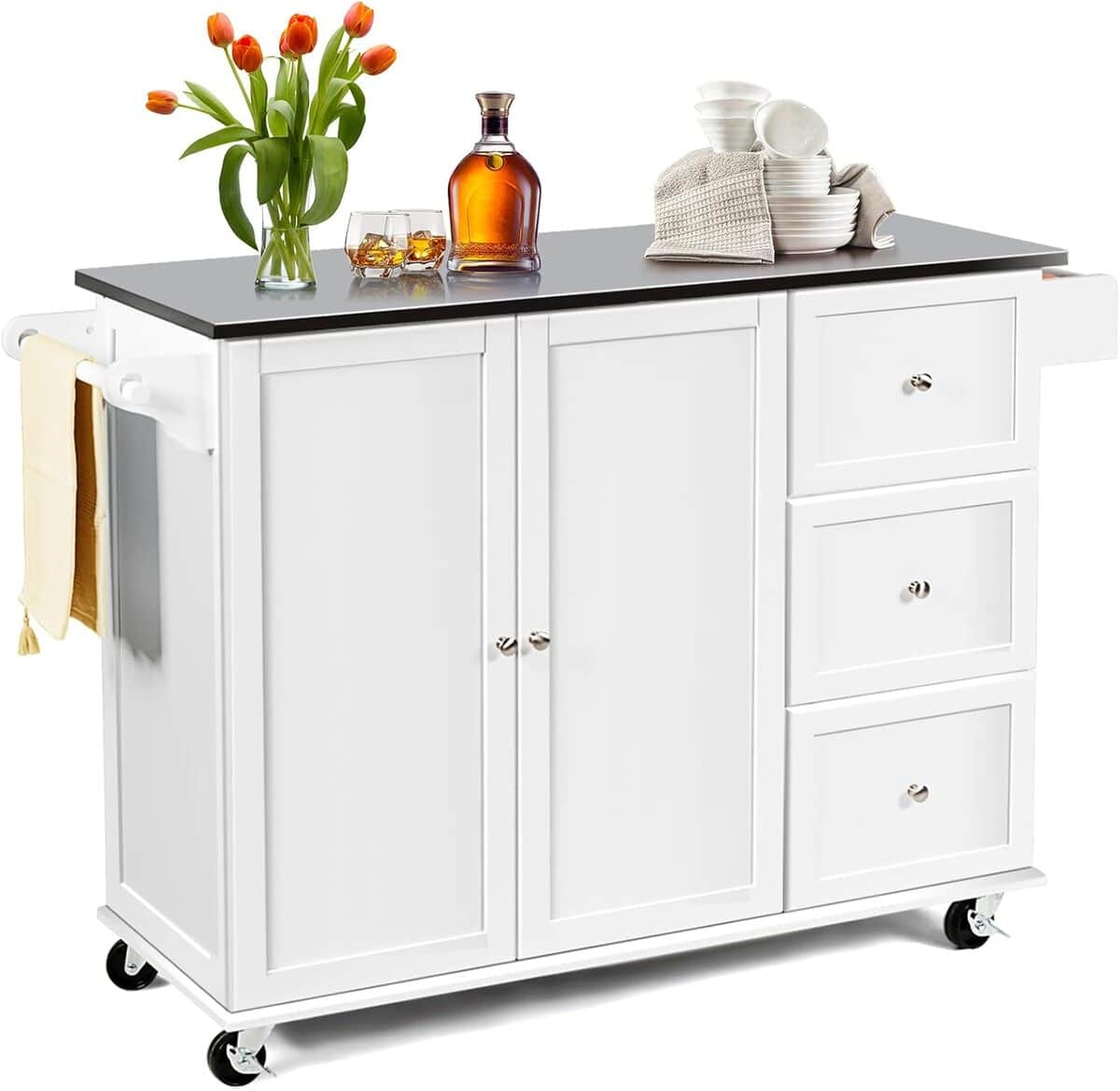 Test de la desserte îlot de cuisine Goplus : robustesse et praticité