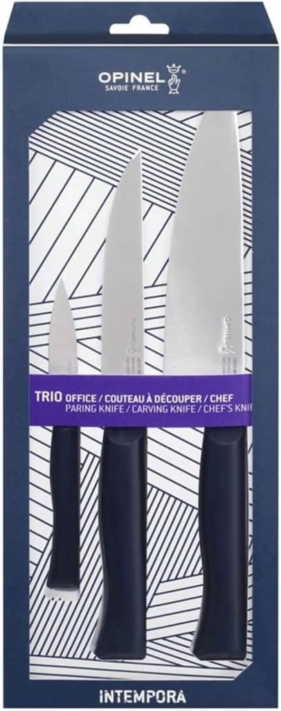 Test du coffret Opinel Trio Intempora : lames inox de cuisine