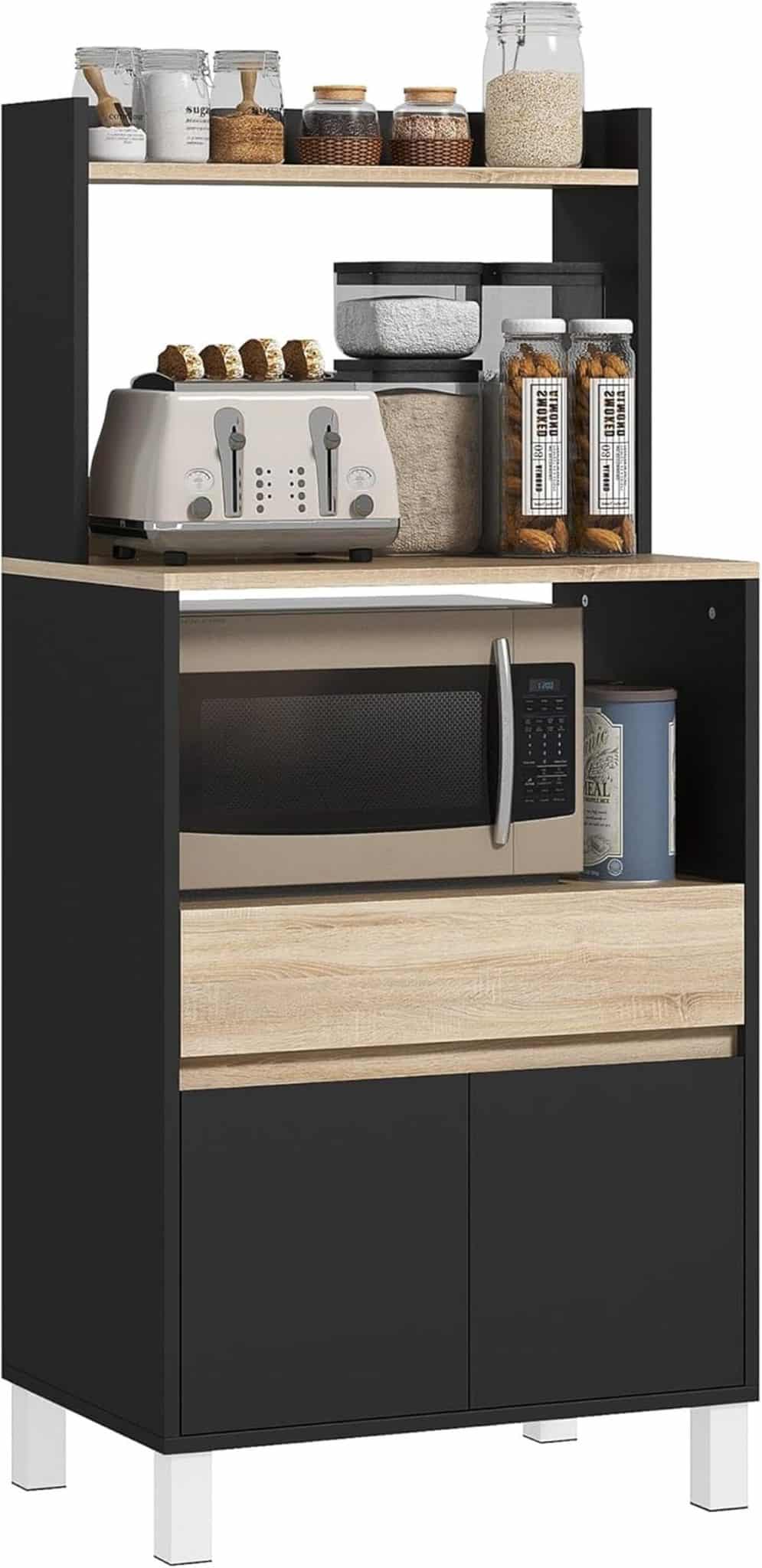 Test du meuble micro-ondes HOMCOM avec placard et étagères