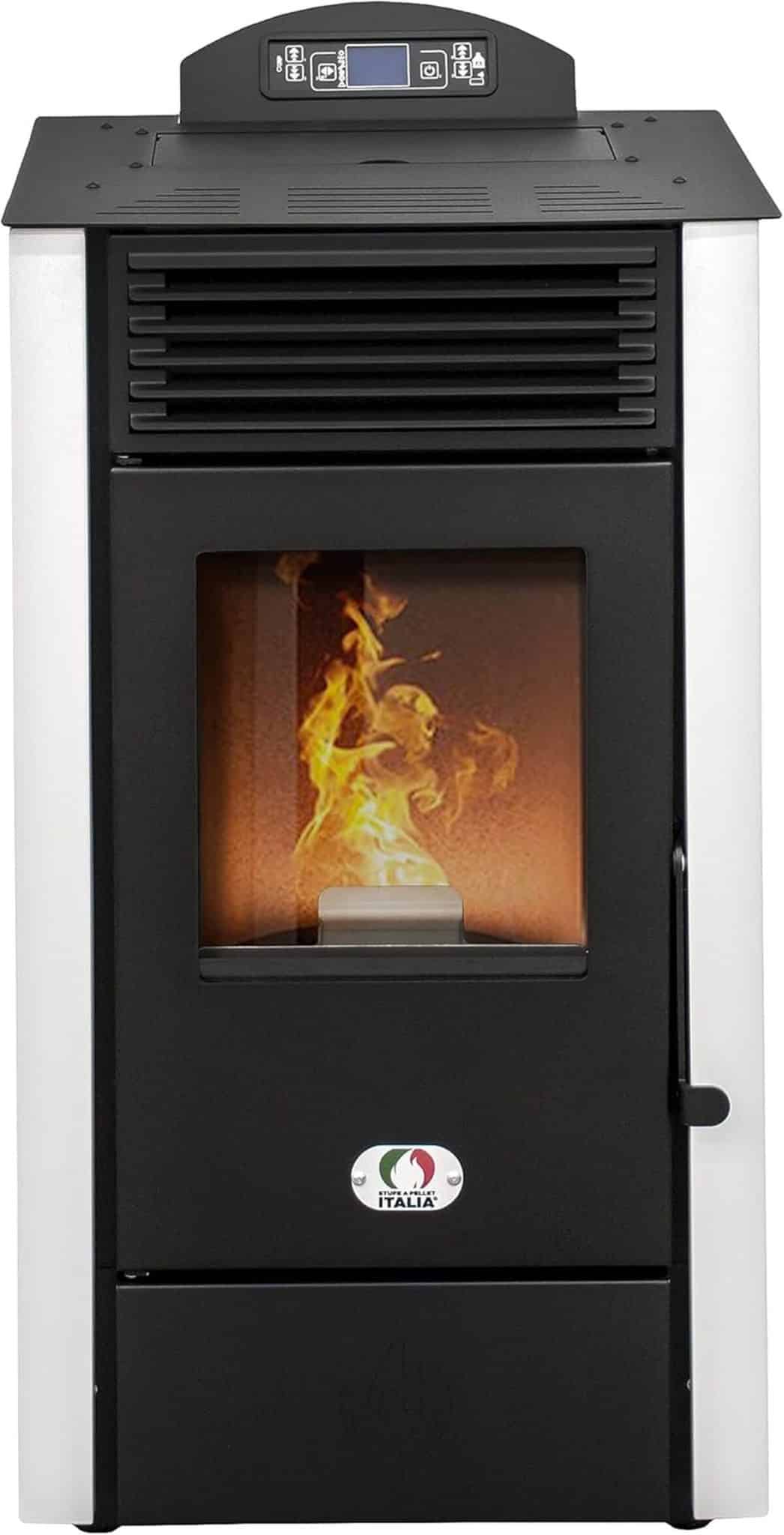 Test du poêle à granulés Stufe a Pellet Italia California 8 kW : efficacité et design compact