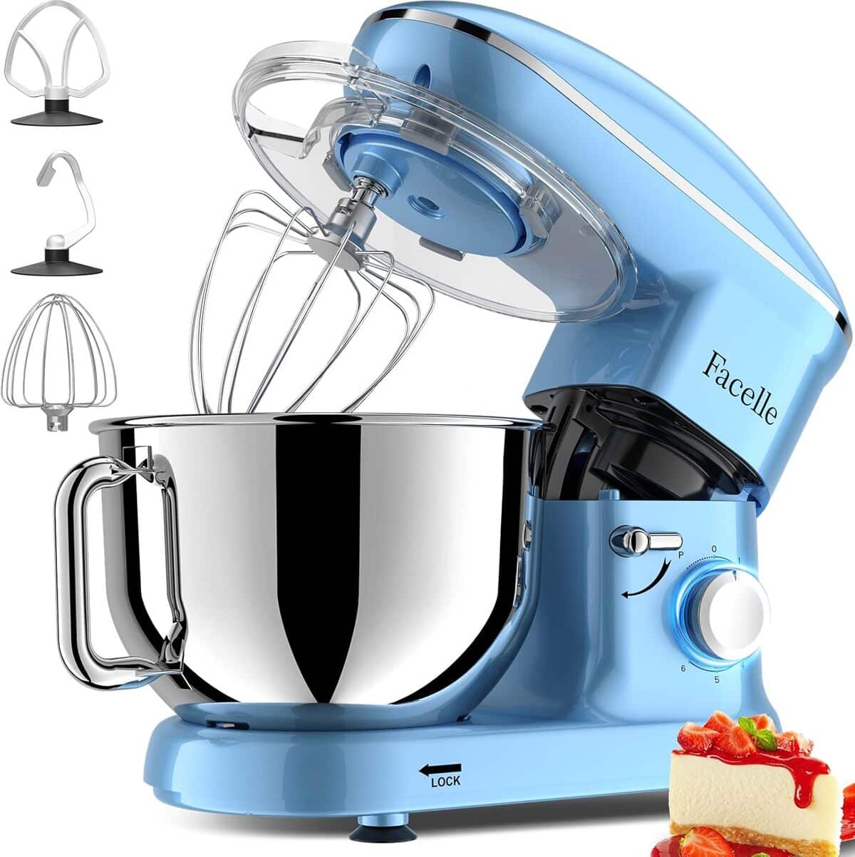 Test : robot pâtissier 1500W Facelle 6, 2L bleu