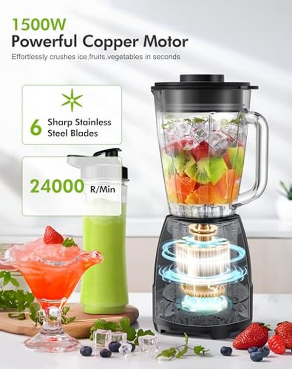 Découvrez notre test approfondi du blender 1500W avec vitesse ajustable et bol en verre de 1, 5L : performance et efficacité au rendez-vous