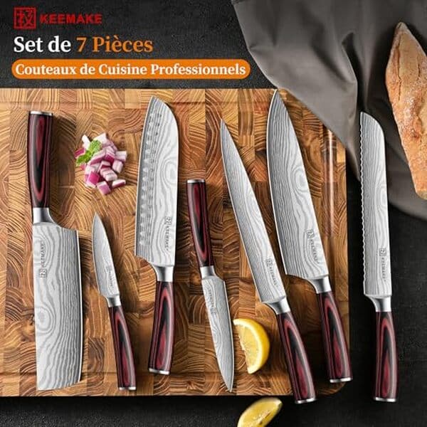 Découvrez notre analyse détaillée du set de couteaux KEEMAKE 7 pièces : durabilité, précision et performances en cuisine.