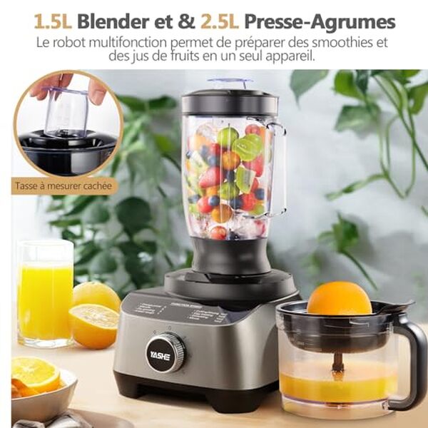 Découvrez notre test du robot cuisine YASHE : puissance de 1300W et sécurité optimale pour vos préparations culinaires