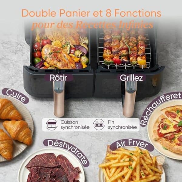 Découvrez notre analyse complète de la friteuse sans huile Cosori Air Fryer 8.5L : performances, vitesse de cuisson et fonctionnalités pour choisir la meilleure option pour votre cuisine