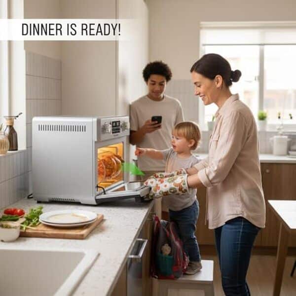 Découvrez le potentiel du four friteuse à air NutriChef 26L : performance de cuisson, polyvalence des plats et astuces pour une utilisation optimale dans votre cuisine