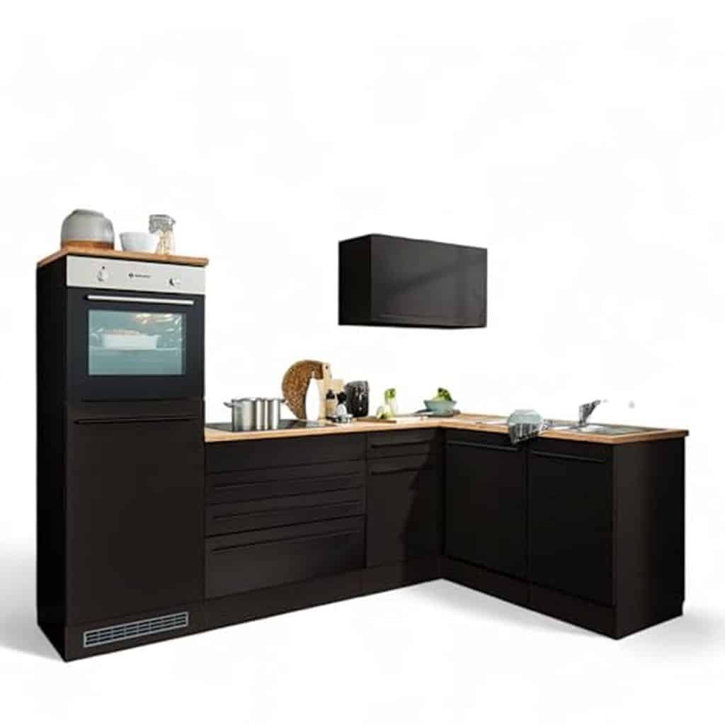 Test : cuisine d'angle moderne Jazz 6 en noir mat et chêne lanzelot