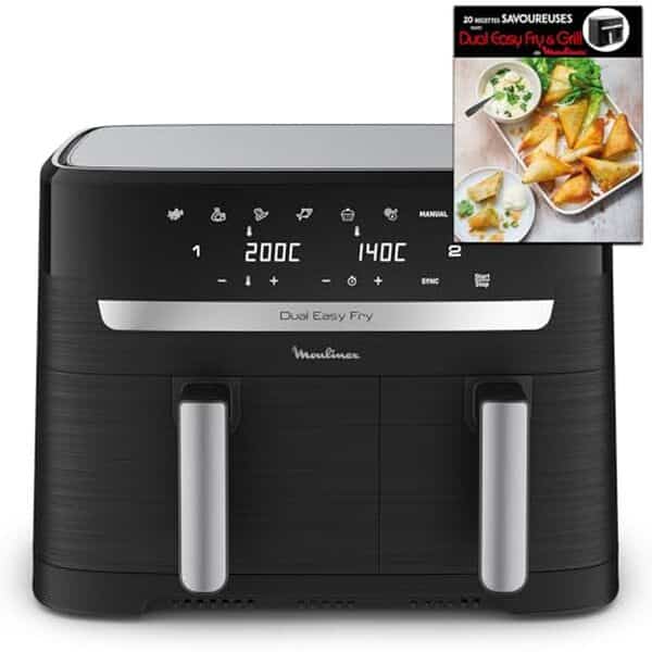 Découvrez notre test complet de la friteuse à air Moulinex Dual Essential inox : performance, sobriété et saveurs au rendez-vous pour une cuisson saine et délicieuse