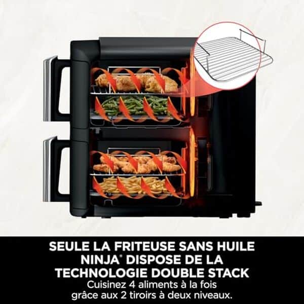 Découvrez notre test complet de la friteuse double stack Ninja SL300EU avec cuisson verticale sans huile : performances, avantages et inconvénients. 